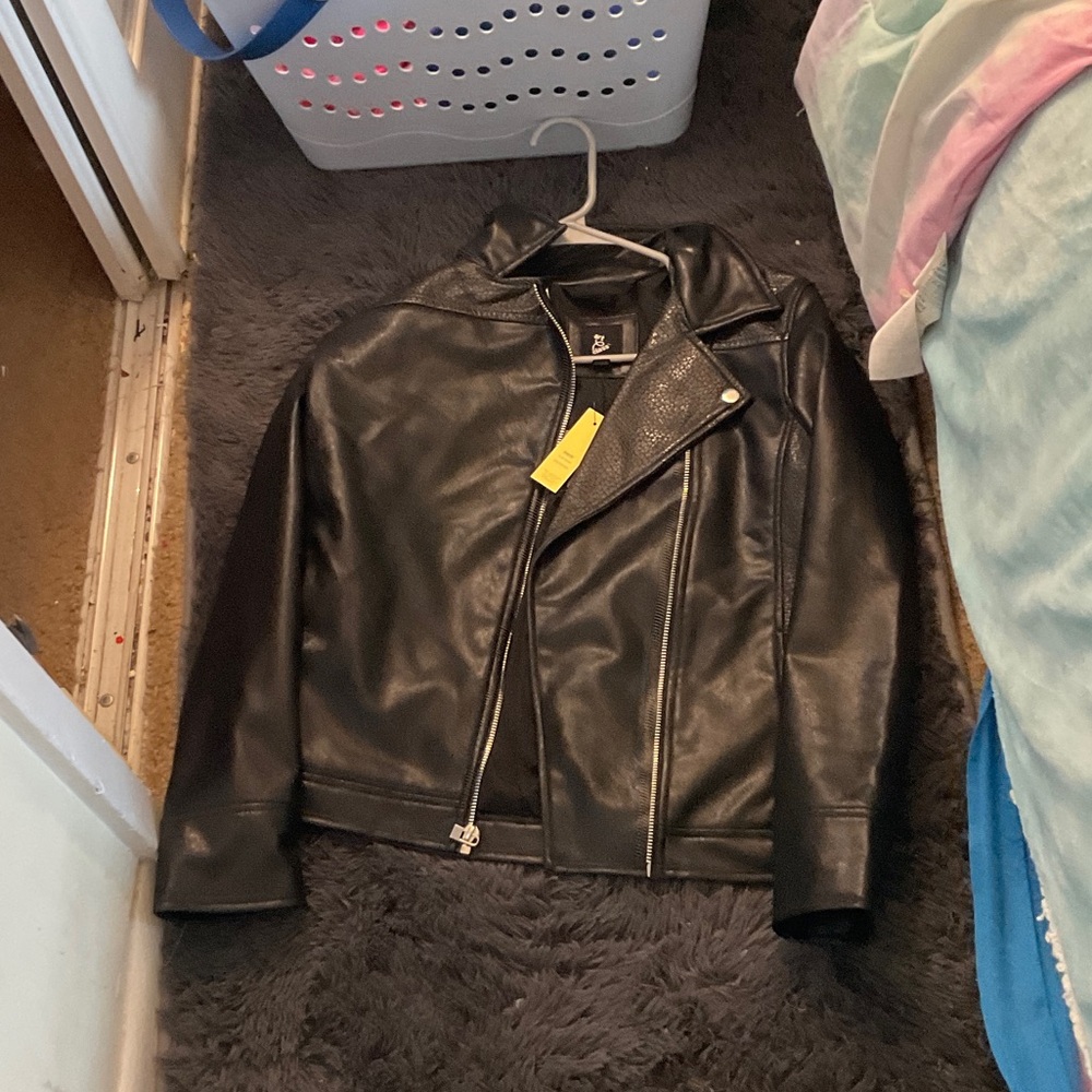 Kids Black Faux Leather Jacket